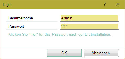 Der Login-Bildschirm