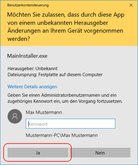 Windows Benutzerkontensteuerung Popup