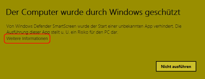 Windows Defender SmartScreen Popup